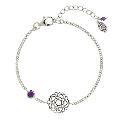 Charlotte's Web Jewellery Women's Crown Chakra Silver Bracelet - Amethyst