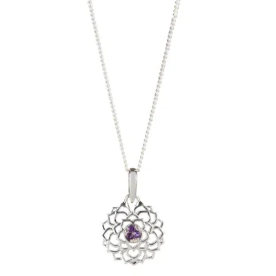 Charlotte's Web Jewellery Women's Crown Chakra Silver Necklace - Amethyst