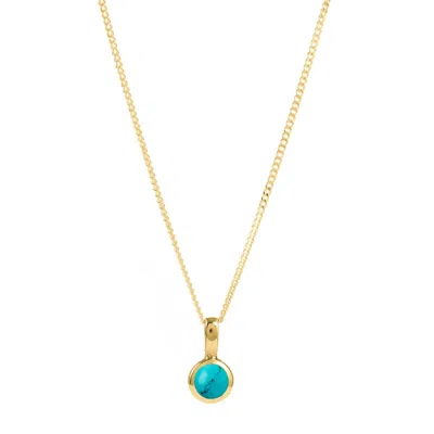 Charlotte's Web Jewellery Women's December Birthstone Charm Gold Necklace - Turquoise