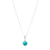 Charlotte's Web Jewellery Women's December Birthstone Charm Silver Necklace - Turquoise In Silver