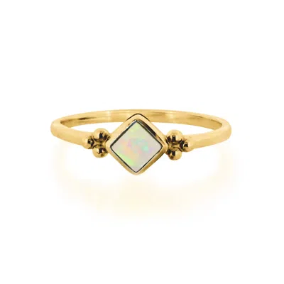 Charlotte's Web Jewellery Women's Divinity Princess Gold Vermeil Ring - Opal