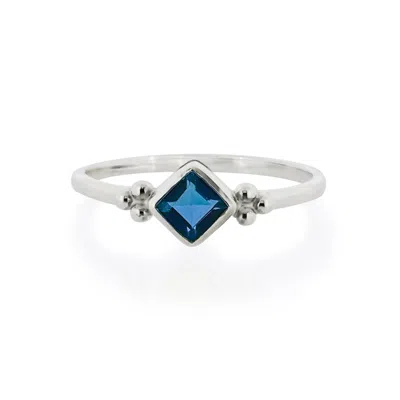 Charlotte's Web Jewellery Women's Divinity Princess Silver Ring - London Blue Topaz
