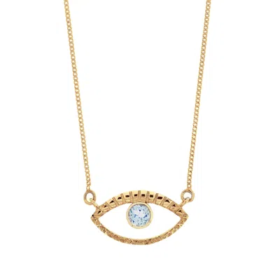 Charlotte's Web Jewellery Women's Eye Of Intuition Gold Vermeil Necklace - Blue Topaz