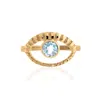 Charlotte's Web Jewellery Women's Eye Of Intuition Gold Vermeil Ring - Blue Topaz In Gold