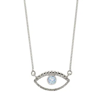 Charlotte's Web Jewellery Women's Eye Of Intuition Silver Necklace - Blue Topaz