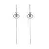 Charlotte's Web Jewellery Women's Eye Of Intuition Silver Threader Earrings - Blue Topaz In Silver
