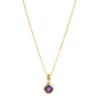 Charlotte's Web Jewellery Women's February Birthstone Charm Gold Necklace - Amethyst In Gold
