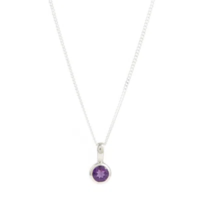 Charlotte's Web Jewellery Women's February Birthstone Charm Silver Necklace - Amethyst