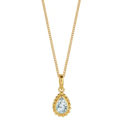Charlotte's Web Jewellery Women's Gold / Blue March Birthstone Gold Plated Necklace - Aquamarine In Multi