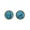 Charlotte's Web Jewellery Women's Gold / Blue Maya Interchangeable Gold Vermeil Stud Earrings - Turquoise In Multi