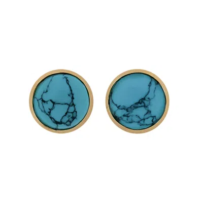 Charlotte's Web Jewellery Women's Gold / Blue Maya Interchangeable Gold Vermeil Stud Earrings - Turquoise In Multi