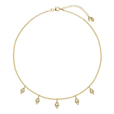 Charlotte's Web Jewellery Women's Gold / Blue Medina Gold Charm Necklace - Blue Topaz