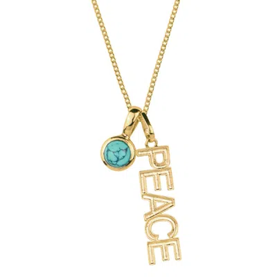 Charlotte's Web Jewellery Women's Gold / Blue Peace Rocks Gold Vermeil Necklace With Turquoise Birthstone Charm In Multi