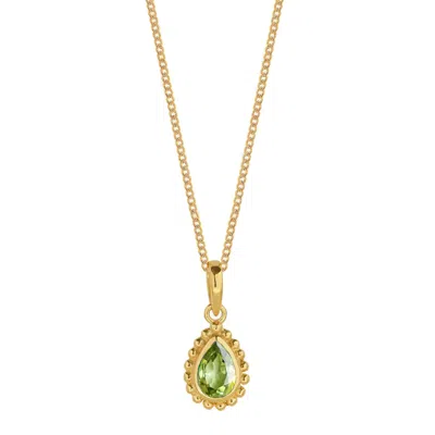 Charlotte's Web Jewellery Women's Gold / Green August Birthstone Gold Plated Necklace - Peridot