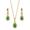 Charlotte's Web Jewellery Women's Gold / Green May Birthstone Gold Necklace And Earring Set - Green Onyx In Multi