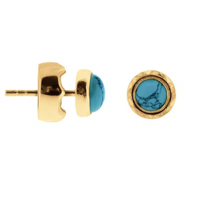 Charlotte's Web Jewellery Women's Gold / Green Maya Gold Vermeil Stud Earrings - Turquoise In Multi