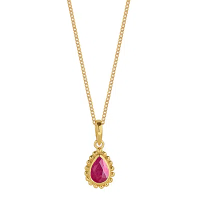 Charlotte's Web Jewellery Women's Gold / Red July Birthstone Gold Plated Necklace - Ruby