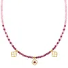 Charlotte's Web Jewellery Women's Gold / Red Marrakesh Sunrise Gold Beaded Necklace - Garnet & Rhodonite In Multi