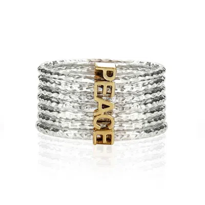 Charlotte's Web Jewellery Women's Gold / Silver Spin For Peace Silver Spinning Stacking Ring In Multi