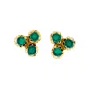 Charlotte's Web Jewellery Women's Green / Gold Threeni Gold Vermeil Stud Earrings - Green Onyx In Multi