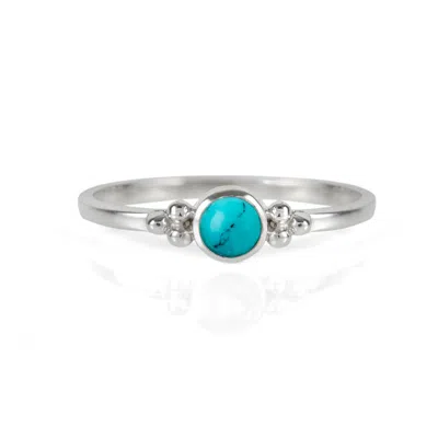 Charlotte's Web Jewellery Women's Green Holi Jewel Silver Stacking Ring - Turquoise