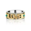 Charlotte's Web Jewellery Women's Green Love Rocks Silver Spinning Ring - Turquoise In Green