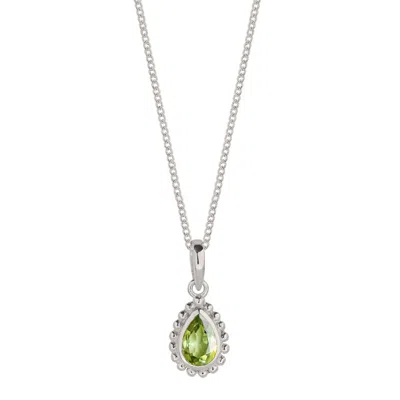 Charlotte's Web Jewellery Women's Green / Silver August Birthstone Sterling Silver Necklace - Peridot