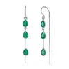 Charlotte's Web Jewellery Women's Green / Silver Esmera Silver Threader Earrings - Green Onyx In Green