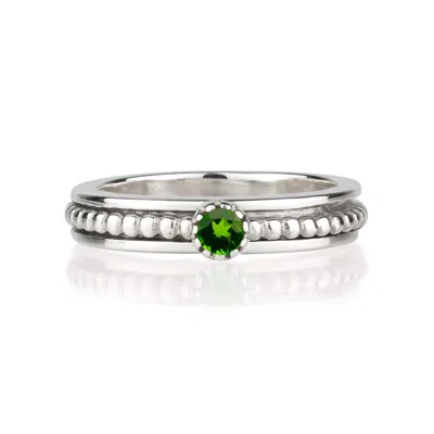 Charlotte's Web Jewellery Women's Green / Silver Lalita Silver Spinning Ring - Chrome Diopside