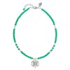 Charlotte's Web Jewellery Women's Green / Silver Sevilla Dream Silver Beaded Anklet - Green Onyx & Opal In Multi