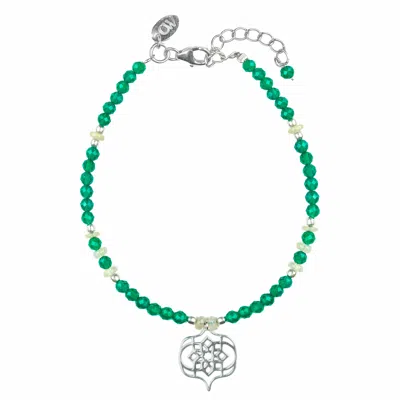 Charlotte's Web Jewellery Women's Green / Silver Sevilla Dream Silver Beaded Bracelet - Green Onyx & Opal In Multi