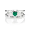 Charlotte's Web Jewellery Women's Green / Silver Trillion Rawa Silver Stacking Ring - Green Onyx In Multi