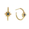 Charlotte's Web Jewellery Women's Guiding North Star Gold Vermeil Hoop Earrings - Sapphire In Gold