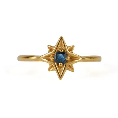 Charlotte's Web Jewellery Women's Guiding North Star Gold Vermeil Ring - Sapphire