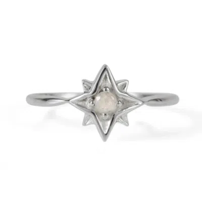 Charlotte's Web Jewellery Women's Guiding North Star Silver Ring - Moonstone