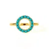 Charlotte's Web Jewellery Women's Halo Radiance Gold Vermeil Ring - Turquoise In Gold