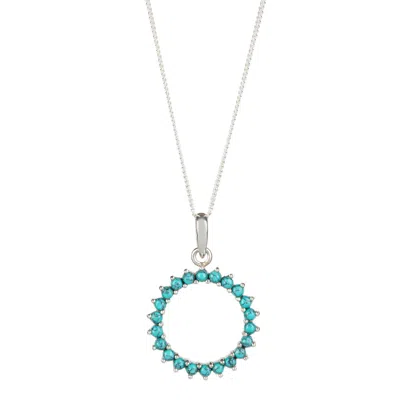 Charlotte's Web Jewellery Women's Halo Radiance Large Silver Necklace - Turquoise