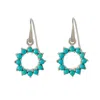 Charlotte's Web Jewellery Women's Halo Radiance Silver Drop Earrings - Turquoise In Silver