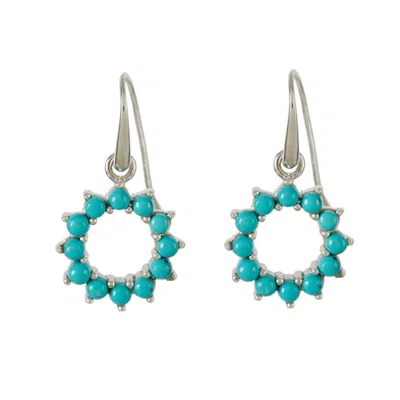 Charlotte's Web Jewellery Women's Halo Radiance Silver Drop Earrings - Turquoise