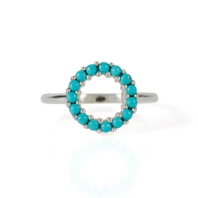 Charlotte's Web Jewellery Women's Halo Radiance Silver Ring - Turquoise