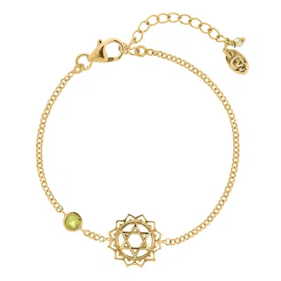 Charlotte's Web Jewellery Women's Heart Chakra Gold Vermeil Bracelet - Peridot