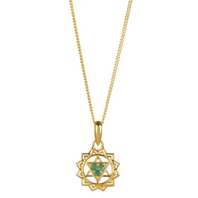 Charlotte's Web Jewellery Women's Heart Chakra Gold Vermeil Necklace - Emerald