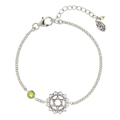 Charlotte's Web Jewellery Women's Heart Chakra Silver Bracelet - Peridot