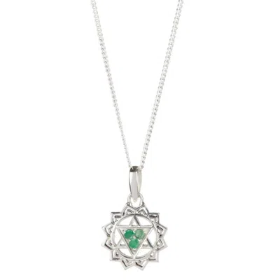 Charlotte's Web Jewellery Women's Heart Chakra Silver Necklace - Emerald