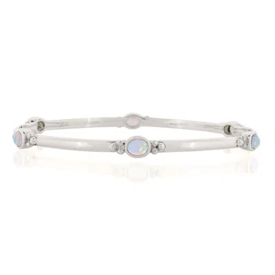 Charlotte's Web Jewellery Women's Holi Jewel Silver Bangle - Opal