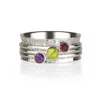 Charlotte's Web Jewellery Women's Holi Prosperity Silver Spinning Ring - Amethyst, Peridot & Rhodolite Garnet