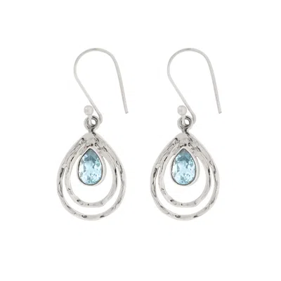Charlotte's Web Jewellery Women's Infinity Universe Silver Drop Earrings - Blue Topaz