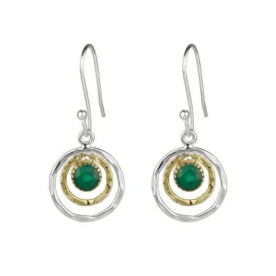 Charlotte's Web Jewellery Women's Infinity Universe Silver Earrings - Green Onyx