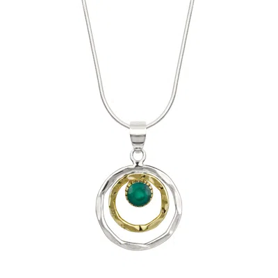 Charlotte's Web Jewellery Women's Infinity Universe Silver Necklace - Green Onyx