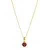 Charlotte's Web Jewellery Women's January Birthstone Charm Gold Necklace - Garnet In Gold